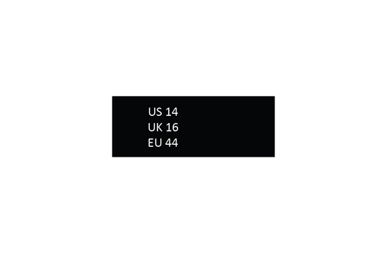 Size label for clothes Model TL-M167
