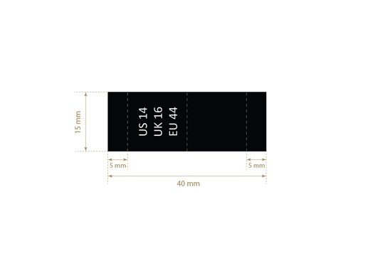 Size label for clothes Model TL-M169