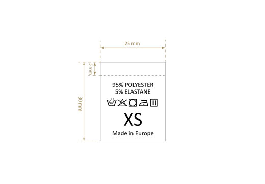 Laundry care and size label Model TC-M180