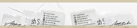 Laundry care label with size Model TC-M184